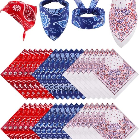 Paisley Bandanas Bulk Unisex Cowboy Kerchiefs Soft Polyester Novelty Headband fo